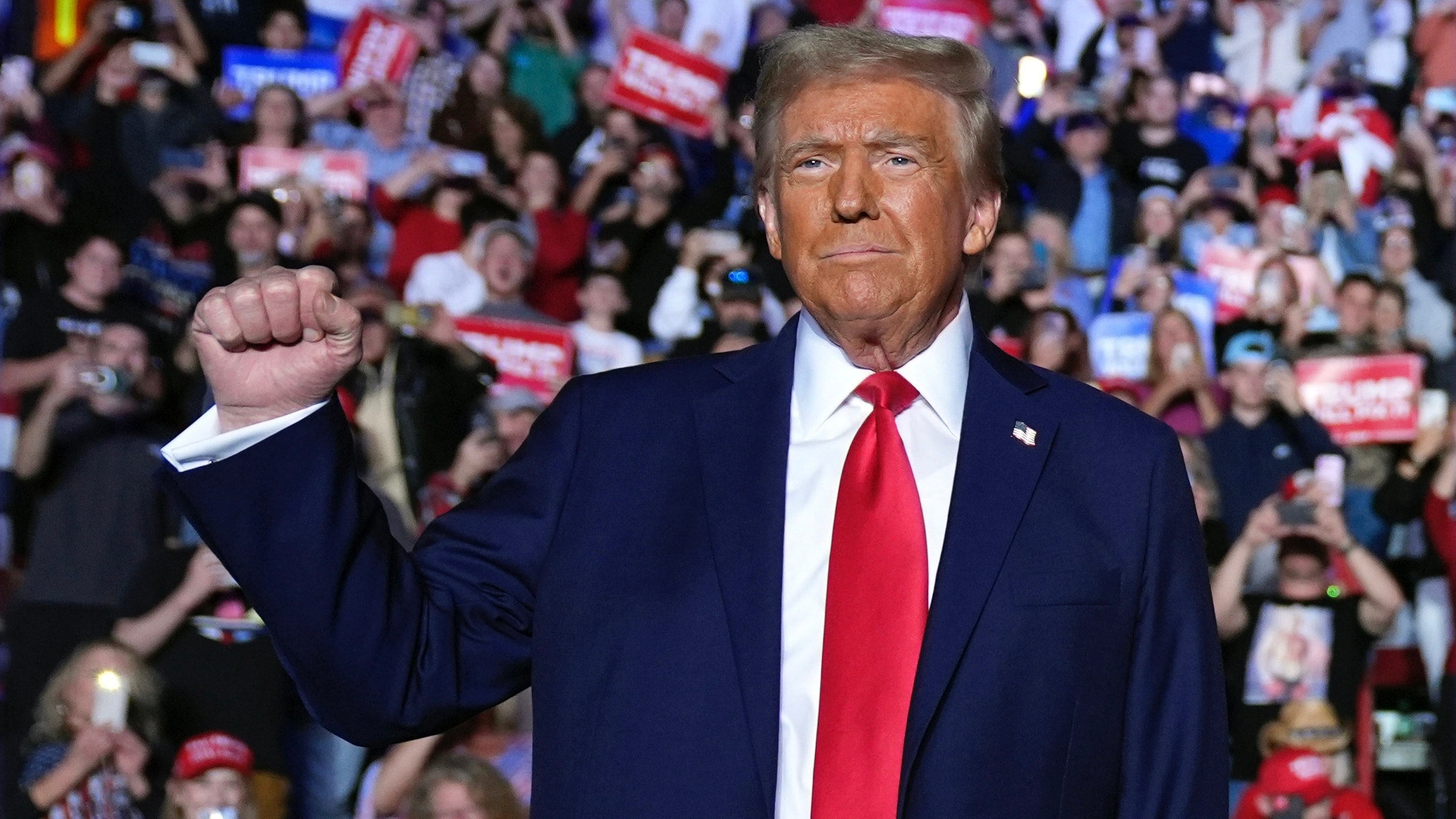 Trump demonstrates a few hours before the polls open in the Pennsylvania city with the highest Hispanic population