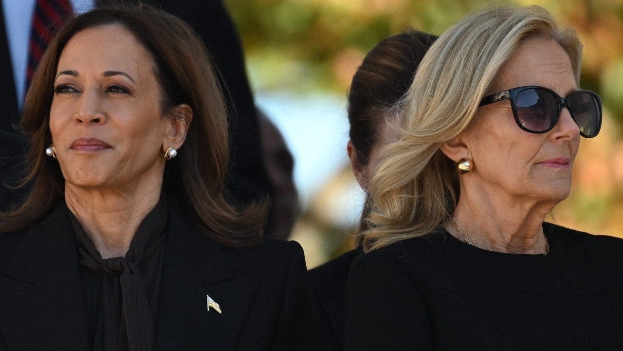 Jill Biden’s apparent cold shoulder for Kamala Harris ignites social media