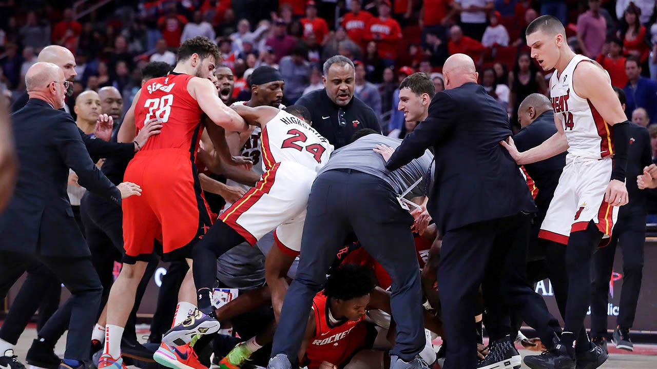 Rockets’ Amen Thompson throws Heat star Tyler Herro to the floor, sparking skirmish