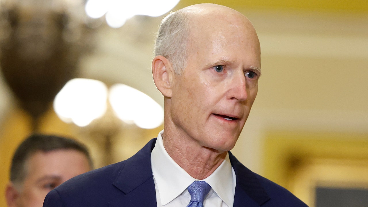Sen. Rick Scott (R-FL) arrives for the Senate Republican leadership elections at the U.S. Capitol on Nov. 13, 2024 in Washington, D.C. (Kevin Dietsch/Getty Images)