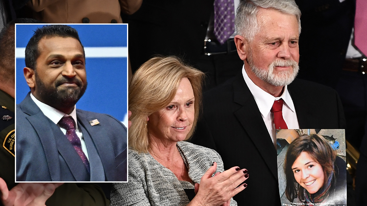 FBI Director nominee Kash Patel gestures as he walks on stage to speak during the inaugural parade inside Capital One Arena, in Washington, DC, on January 20, 2025. (Getty Images)