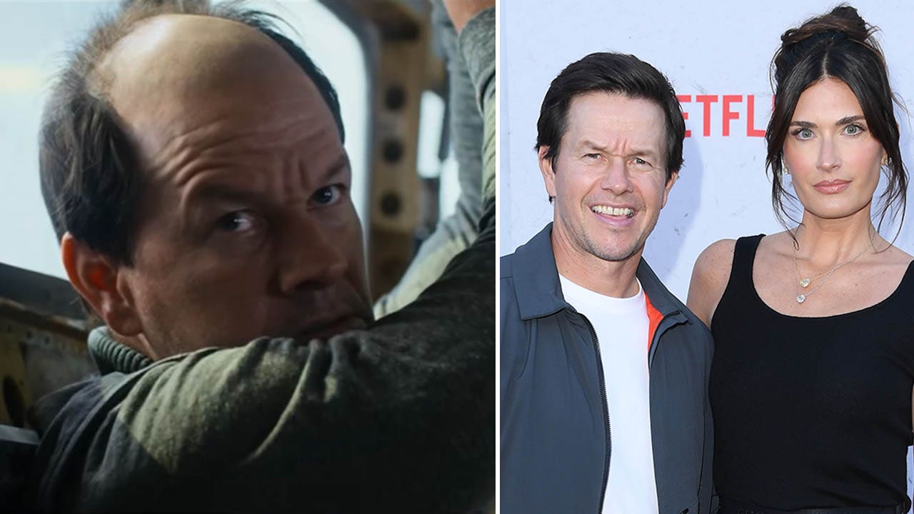 Mark Wahlberg's wife 'dove under the covers' when she saw actor's shaved head for bald role in 'Flight Risk'