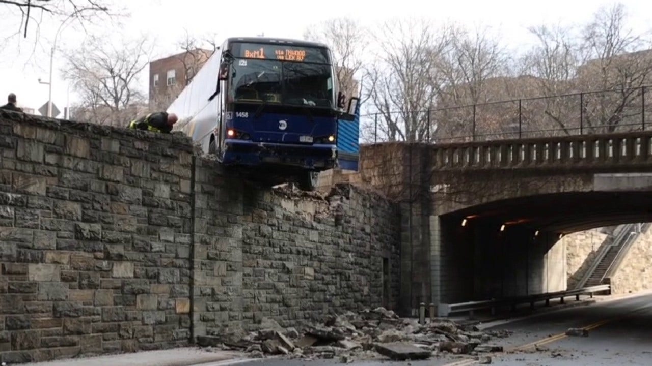 WATCH: City bus comes inside inches of catastrophe on elevated overpass throughout rush hour