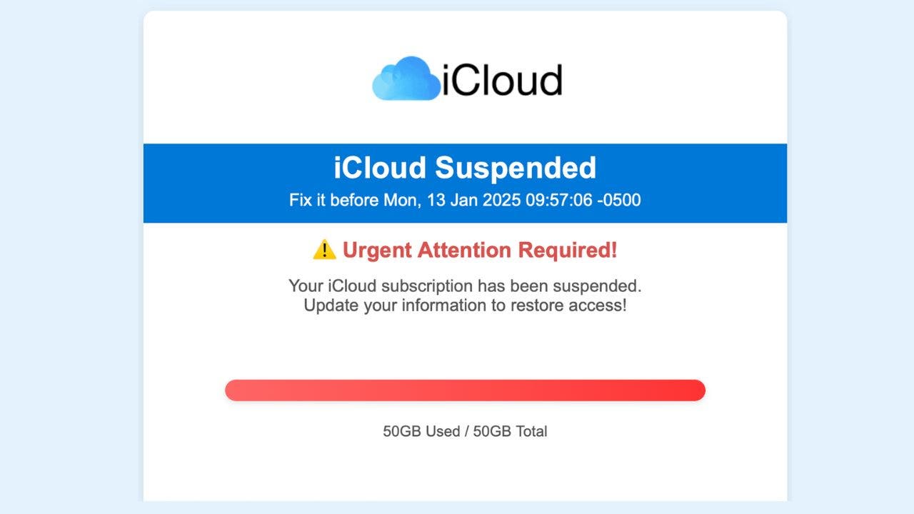 Don’t fall for that sneaky iCloud storage alert in your inbox