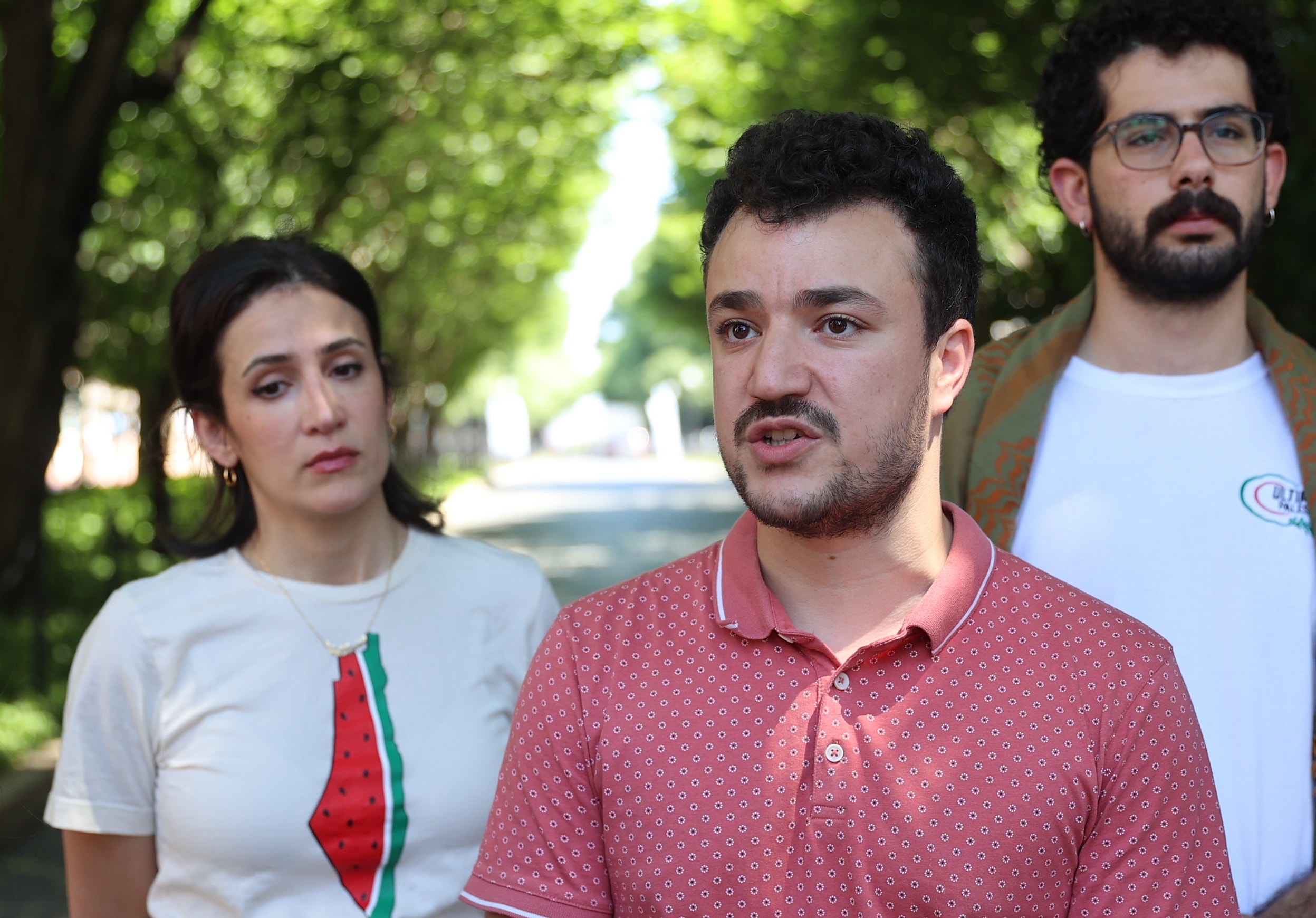 Columbia University student Mahmoud Khalil talks to the press during a press briefing organized by Pro-Palestinian protesters. (Photo by Selcuk Acar/Anadolu via Getty Images) (Getty Images)