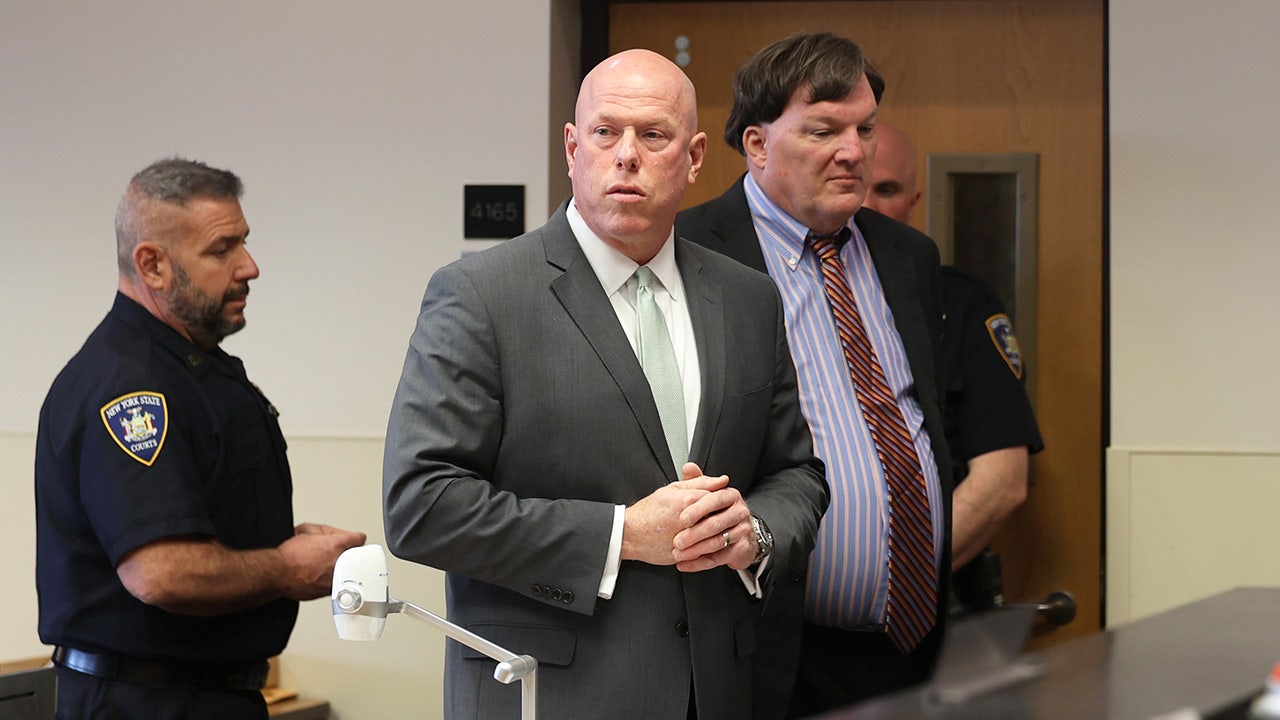 Rex Heuermann appears in Judge Tim Mazze's courtroom with his attorney Michael Brown at Suffolk County Court in Riverhead, New York on Wednesday, March 12, 2025. (James Carbone/Newsday via Pool)