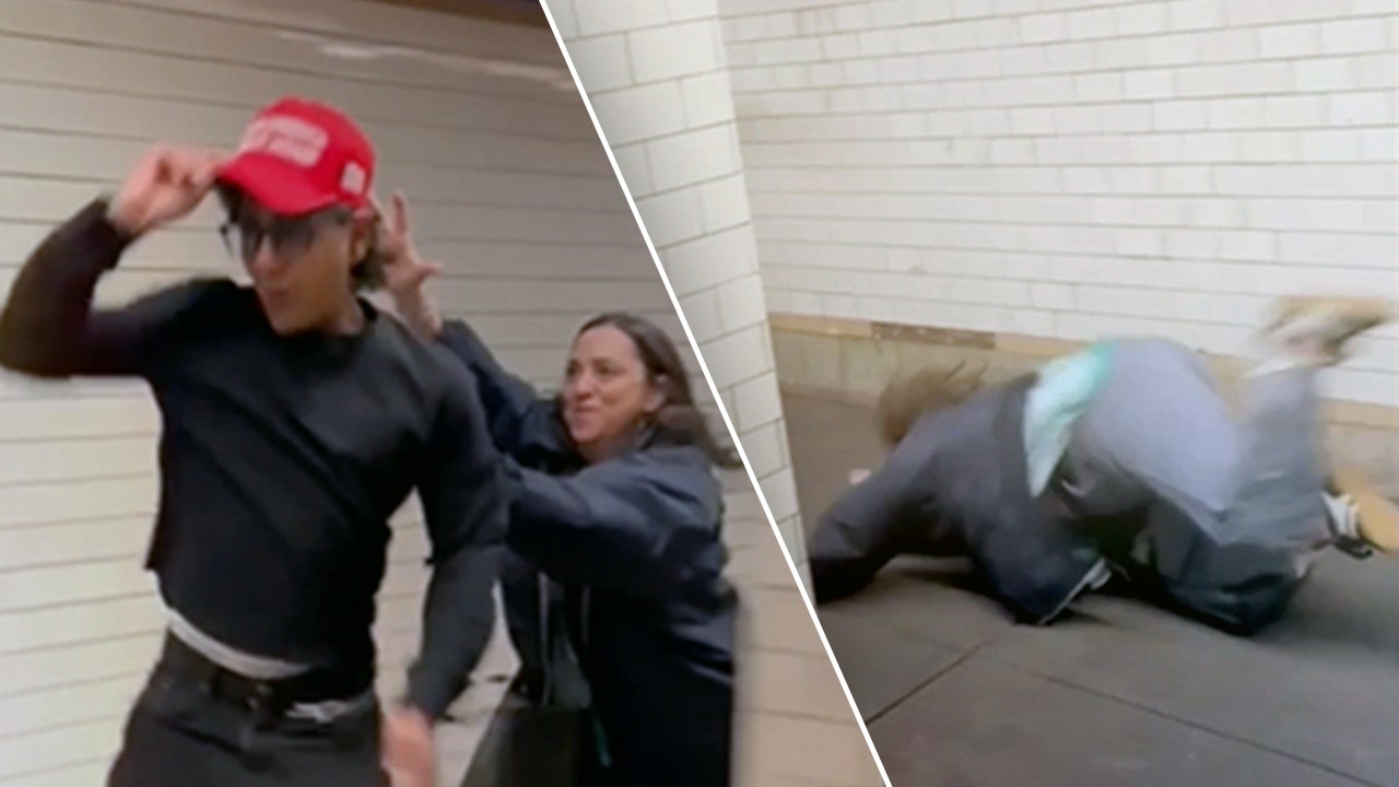 Subway rider’s tumble caught on camera after failed attempt to snatch MAGA hat off man’s head: ‘Instant karma’