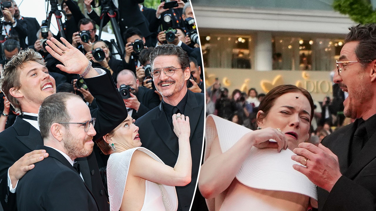 Emma Stone dodges bee attack on red carpet as co-stars Austin Butler, Pedro Pascal rush to her rescue