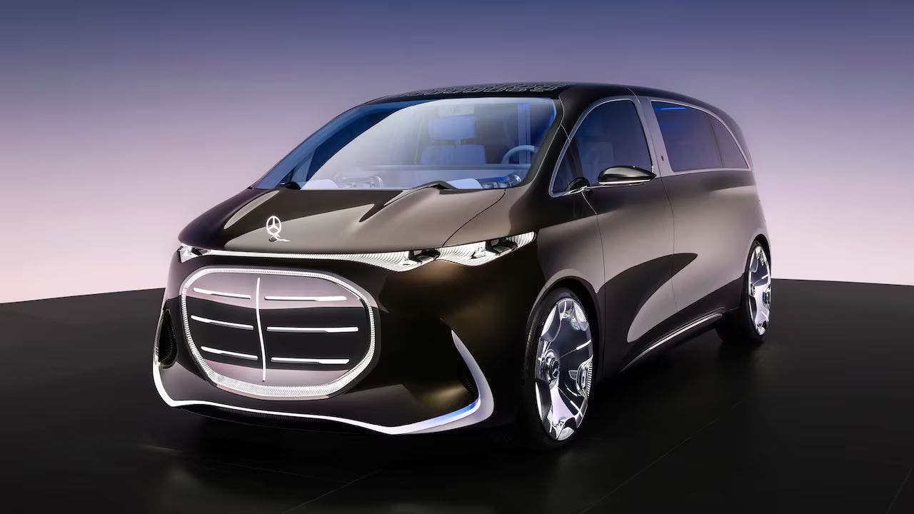 Luxury Mercedes electric van with 65-inch screen, 42 speakers