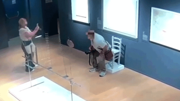 Tourist caught-on-camera smashing crystal-studded ‘Van Gogh’ chair at art museum