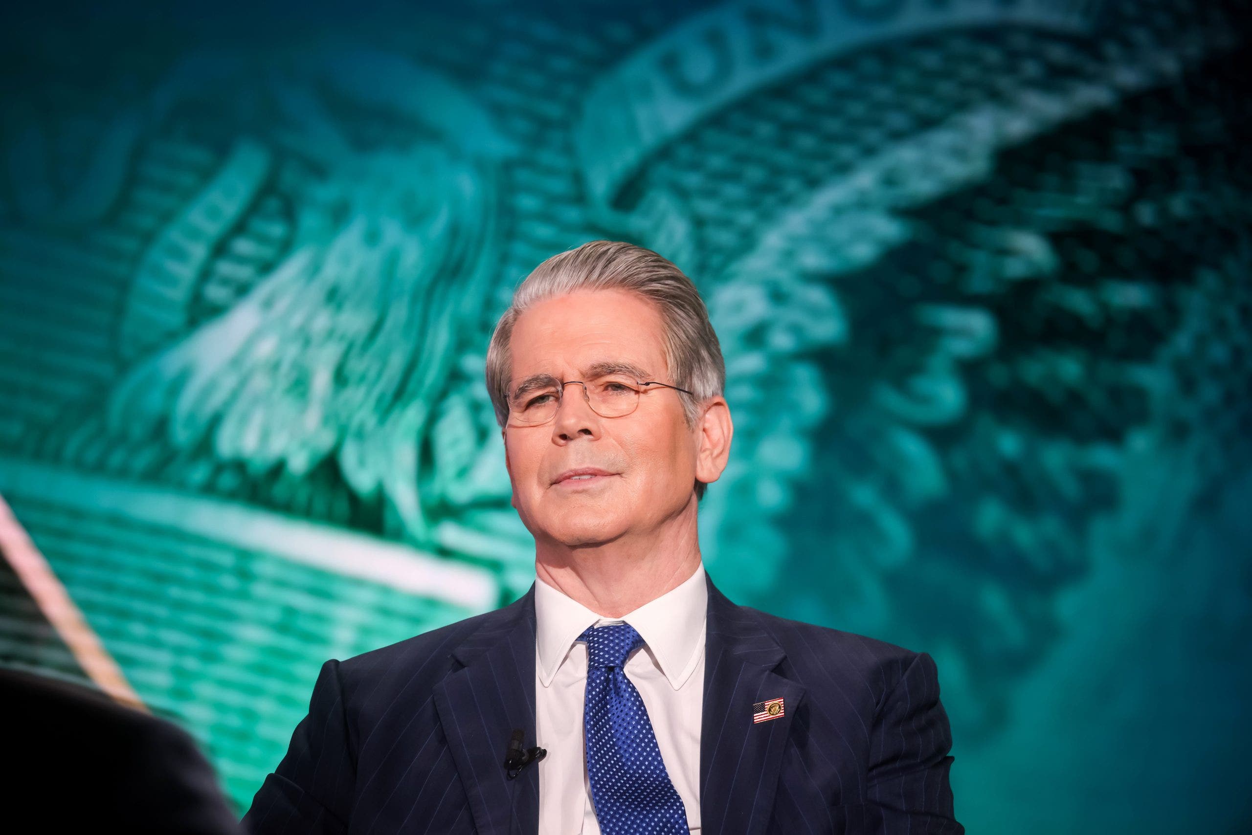 Scott Bessent, US treasury secretary, during a Bloomberg Television interview in New York, US, on Friday, May 23, 2025. Bessent said that US regulators this summer may ease a rule that's served as a constraint on banks' trading in the $29 trillion Treasuries market. Photographer: Michael Nagle/Bloomberg via Getty Images (Michael Nagle/Bloomberg)