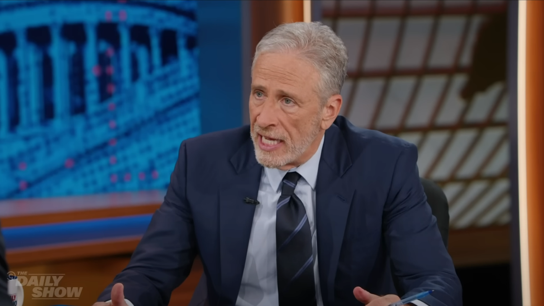Jon Stewart argues Netanyahu would have to ‘bomb himself’ for endangering Jewish people