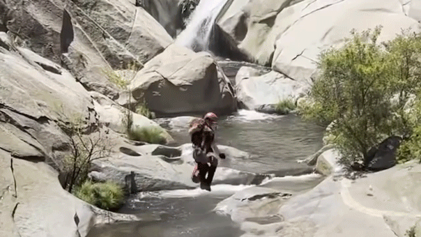 California man rescued by helicopter after spending two days trapped behind waterfall