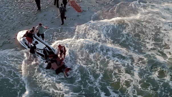 Jet ski rescue saves 6 people at beach as one dies in dramatic rip current incident