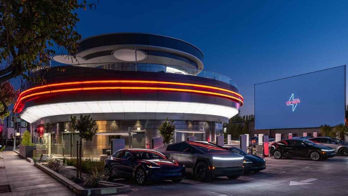 Tesla opens retro diner with EV charging station in West Hollywood