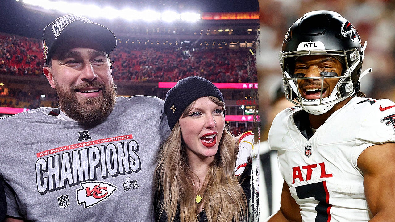 NFL star Bijan Robinson praises Travis Kelce, Taylor Swift as engagement makes waves: ‘Huge for them’