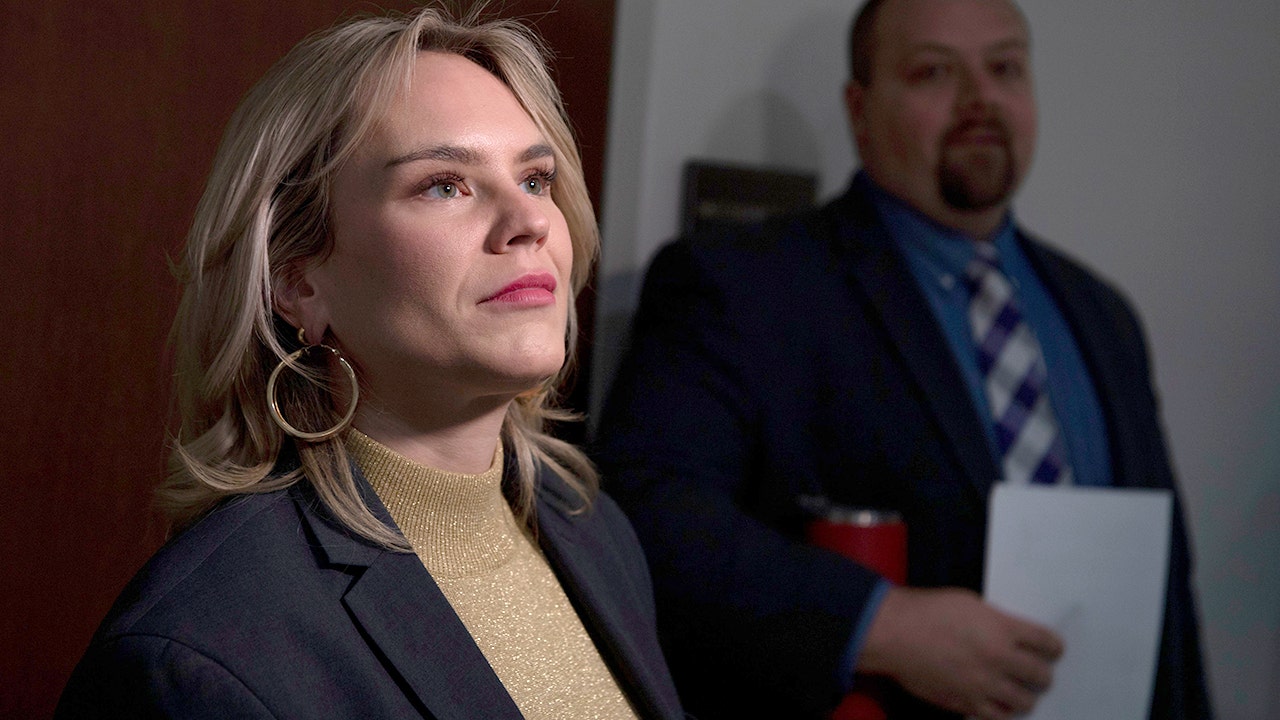 Tennessee state Rep. Aftyn Behn, D-Nashville, speaks with reporters at the Cordell Hull State Office Building in Nashville, Tenn., on March 12, 2024. (Nicole Hester / The Tennessean / USA TODAY NETWORK)