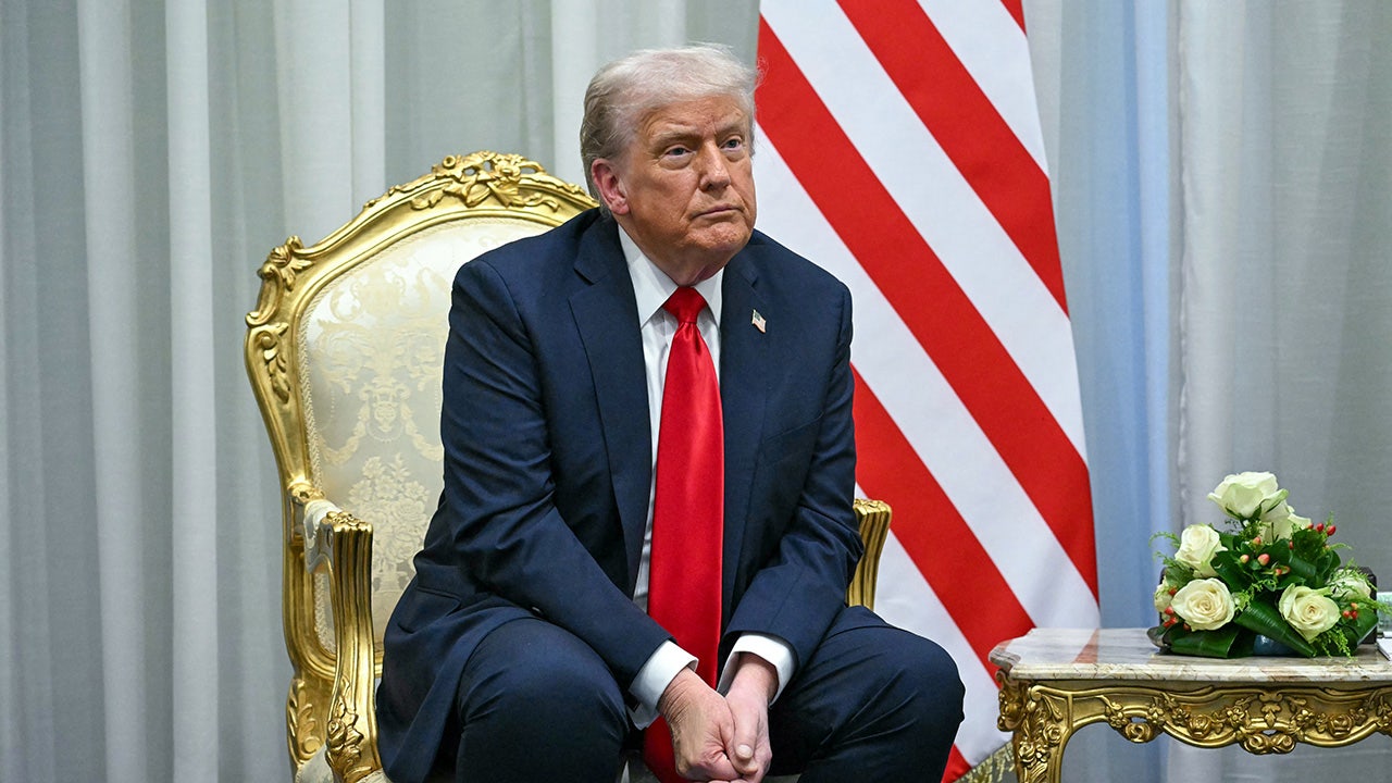 President Donald Trump listens during a meeting with Egypt's President Abdel Fattah al-Sisi at a summit on Gaza in Sharm el-Sheikh on Oct. 13, 2025. ((Photo by SAUL LOEB / AFP) (Photo by SAUL LOEB/AFP via Getty Images))