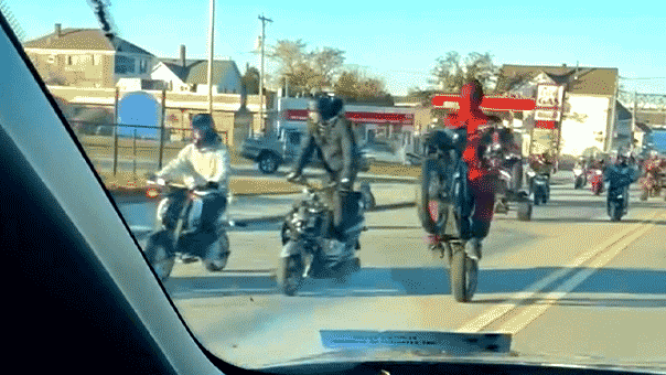 People on motorcycles