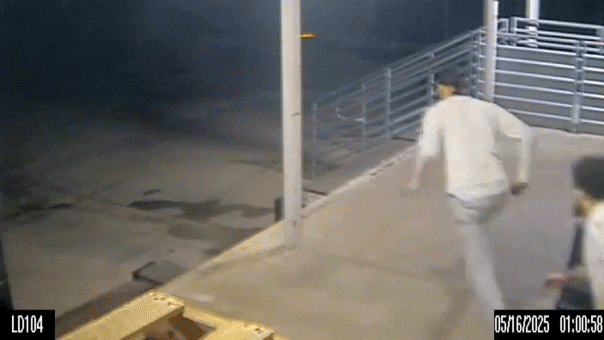 Inmates escaping the Orleans Justice Center during a security breach