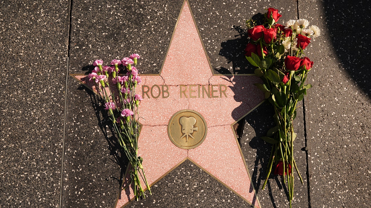 Flowers cover the Walk of Fame star for Rob Reiner Monday, Dec. 15, 2025. (Damian Dovarganes/AP Photo)