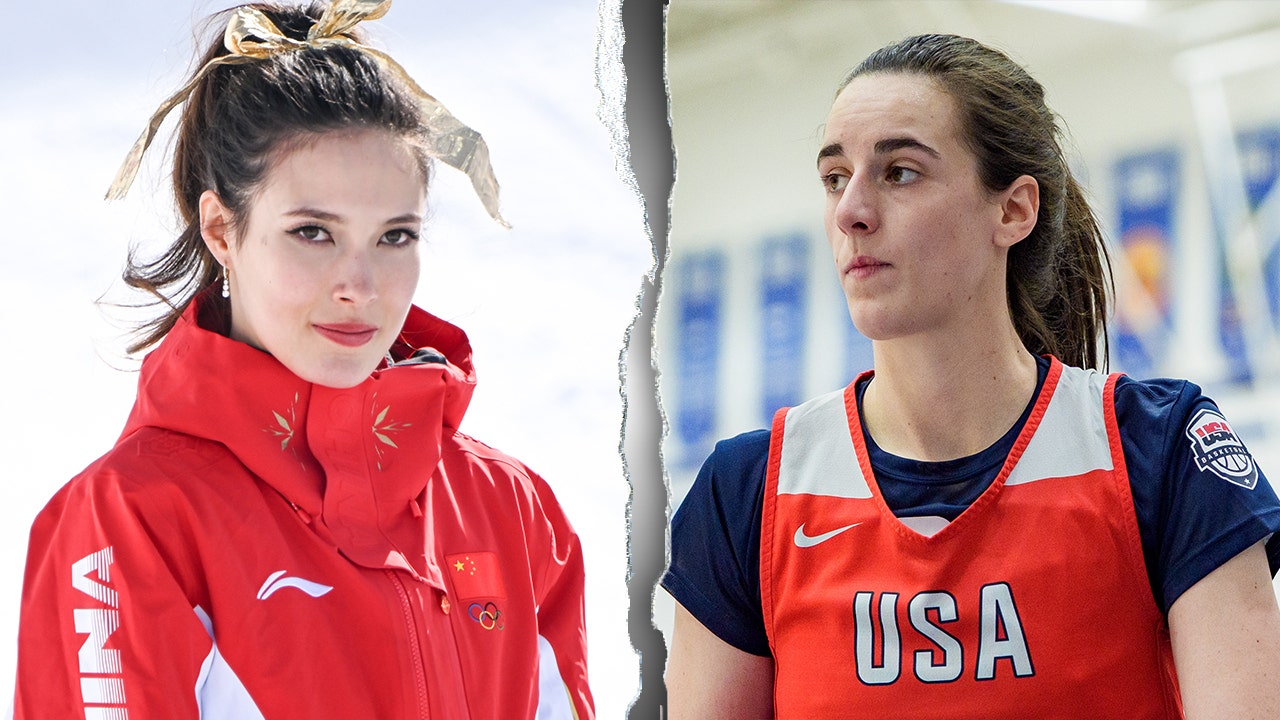 Eileen Gu dan Caitlin Clark duduk bersama di Milan Fashion Week