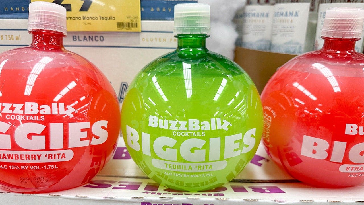 The supersized BuzzBallz Biggie contains 1.75 liters of 15% ABV alcohol. (David Tonelson / Alamy Stock Photo)