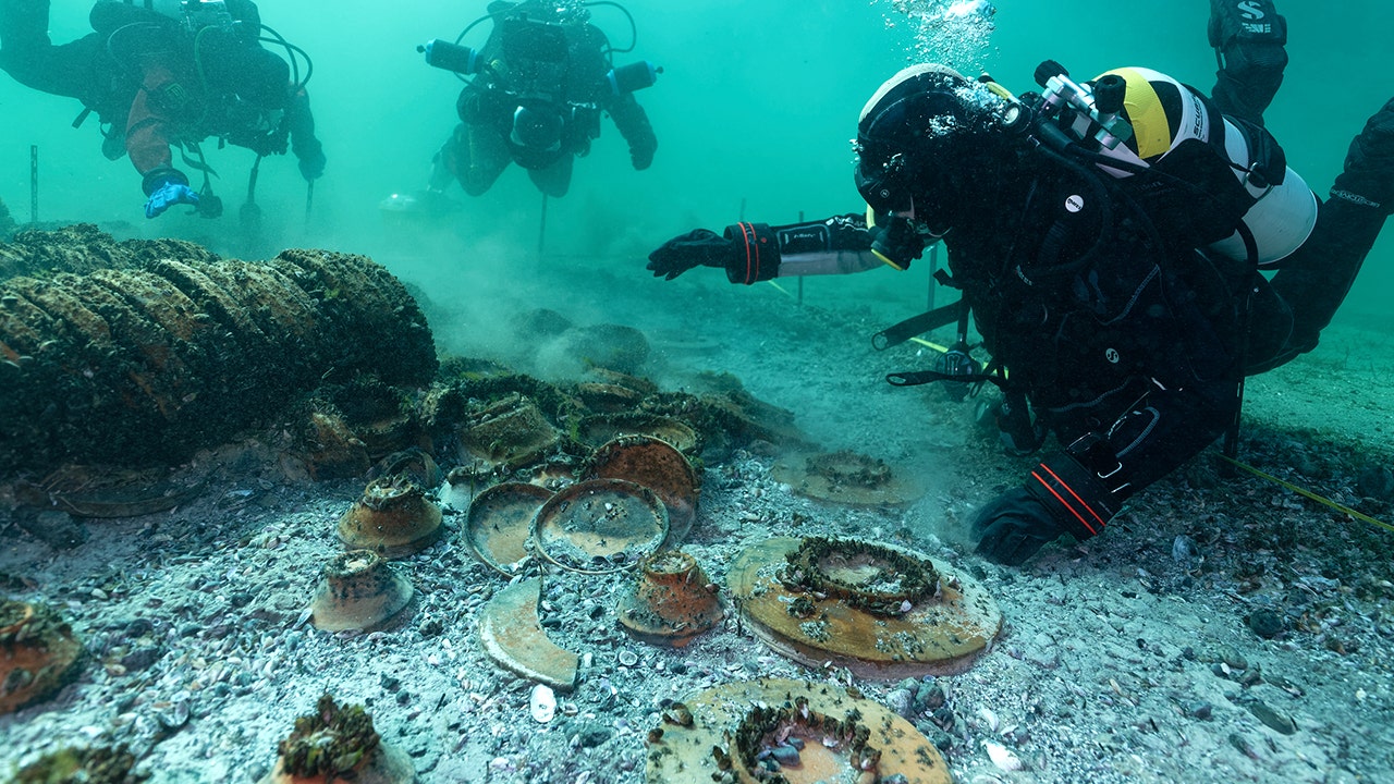 2,000-year-old Roman shipwreck discovered with treasures still clustered where it sank