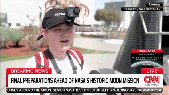 Child goes viral for excited, blunt response to reporter's question about Artemis II moon mission