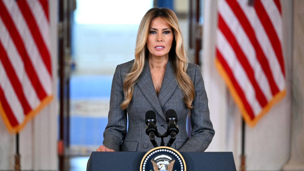 Melania Trump denounces 'lies' connecting her with disgraced financier Jeffrey Epstein in White House event