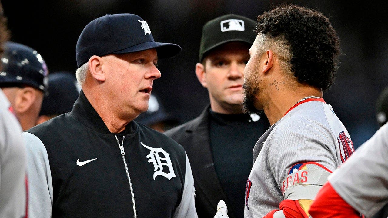Tigers manager criticizes his own pitcher after he hit Red Sox batter, sparking benches to clear