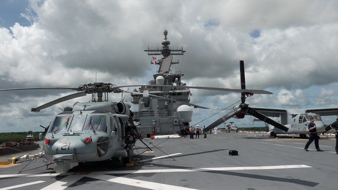 Navy suspends search for sailor who went missing when helicopter went down in Arabian Sea Navy suspends search for sailor who went missing when helicopter went down in Arabian Sea