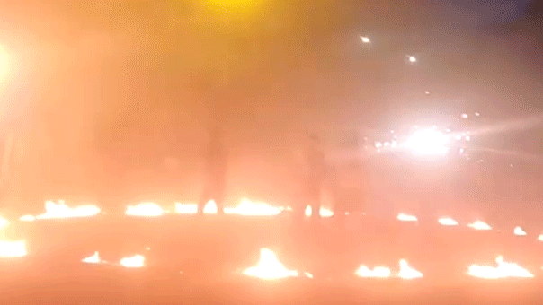 Video captures gasoline, flames and chaos during illegal street takeover