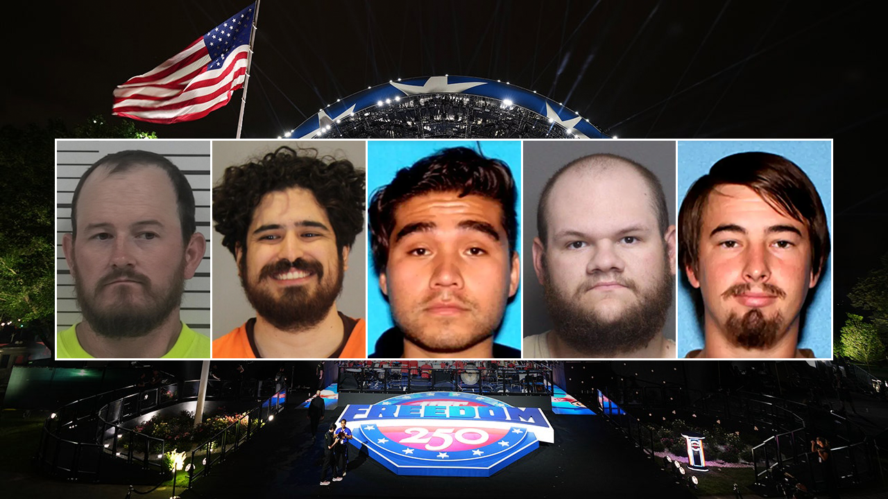 Smiling suspect stands out as authorities release mugshots of 5 accused in alleged White House UFC attack plot