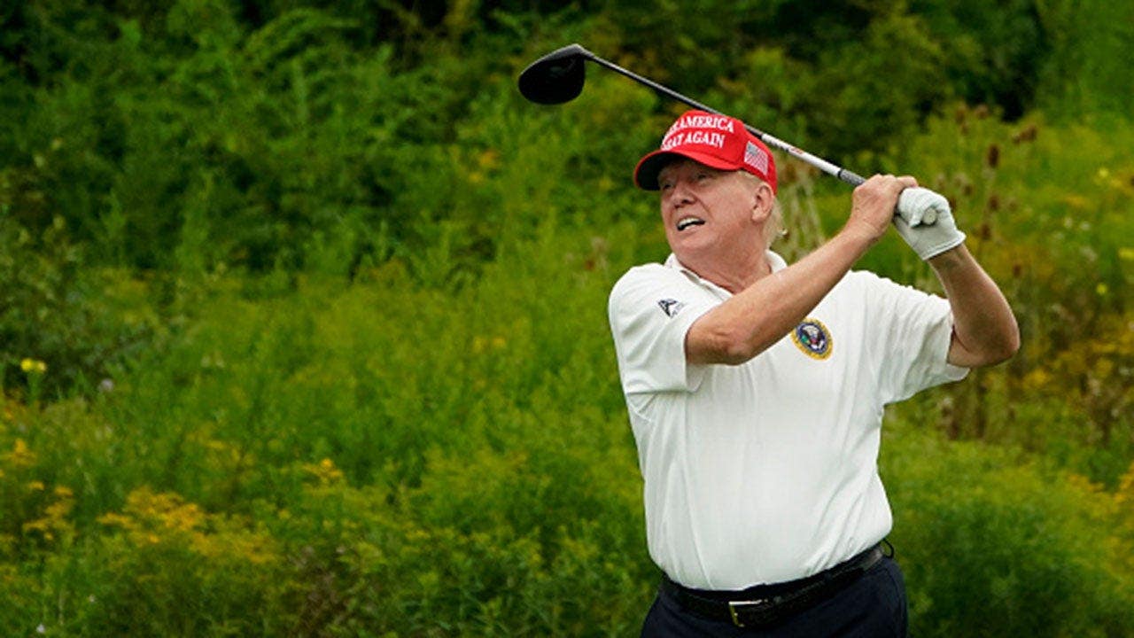President Trump celebrates Bedminster club championship, brags little practice was needed to score a 70