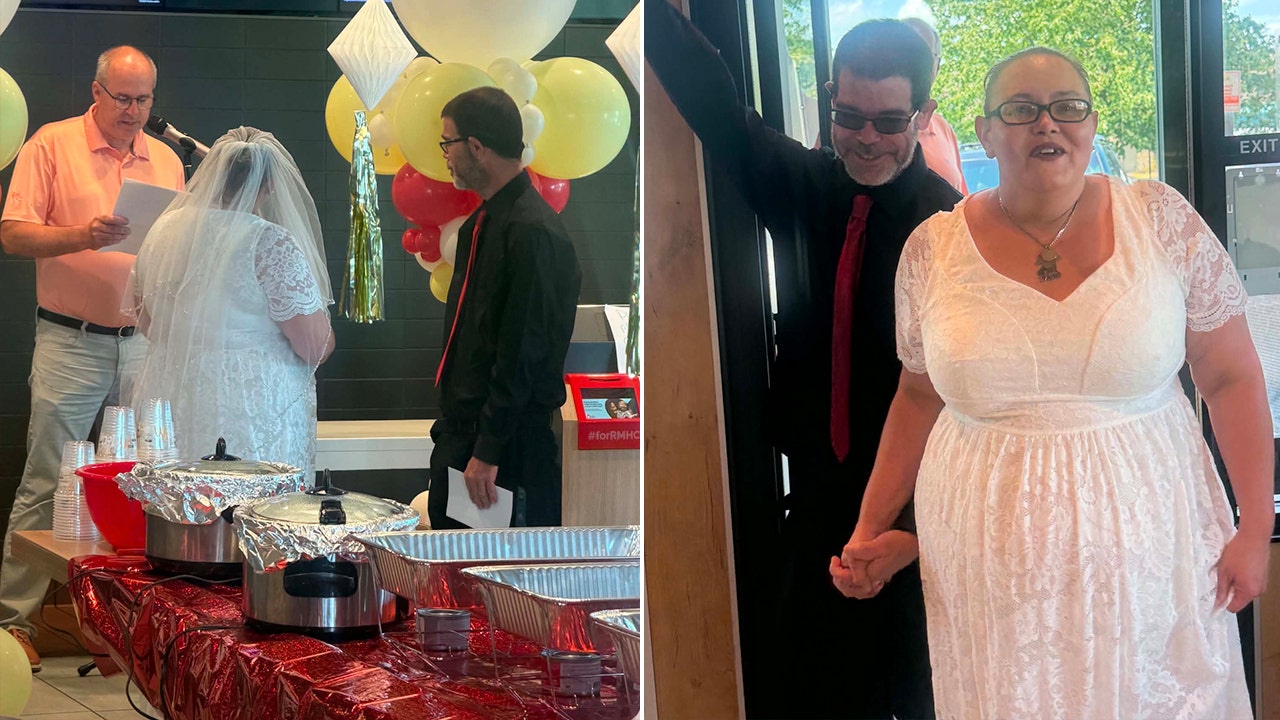 Bride serves McDonald’s customer in wedding dress while tying knot at restaurant: ‘Handing out extra sauces’ Bride serves McDonald’s customer in wedding dress while tying knot at restaurant: ‘Handing out extra sauces’