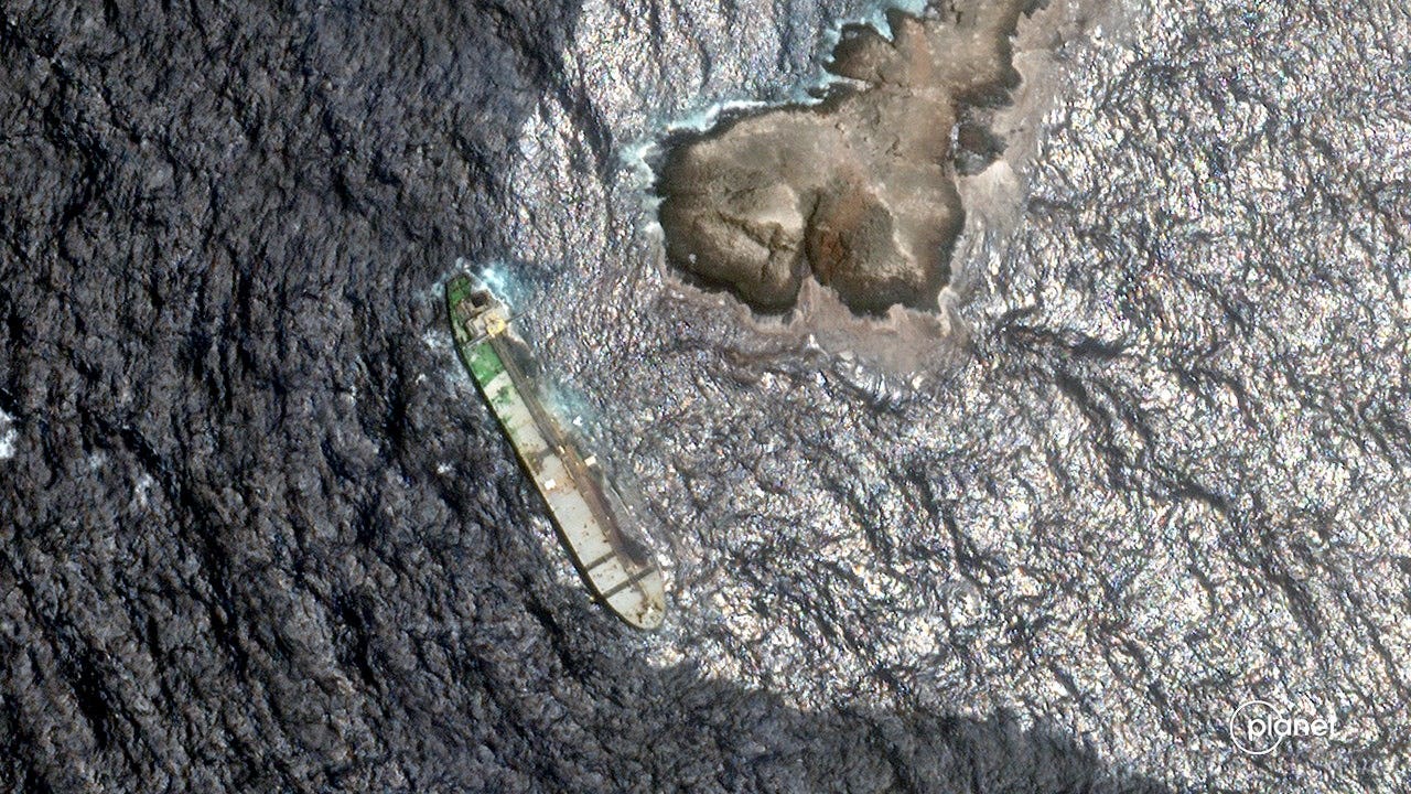 Satellite images show evidence of oil leak spreading from sanctioned vessel near Oman Satellite images show evidence of oil leak spreading from sanctioned vessel near Oman