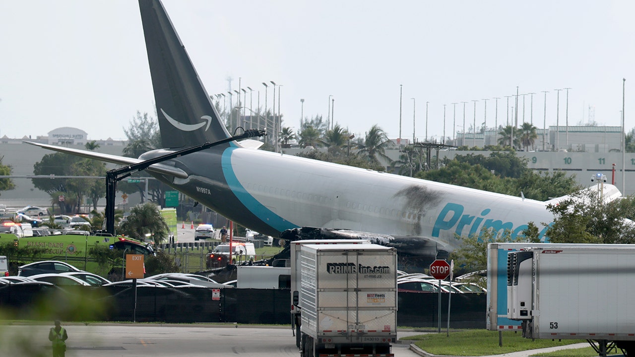 Amazon cargo plane overruns Miami airport runway and strikes 'multiple' vehicles; 5 dead, 5 injured