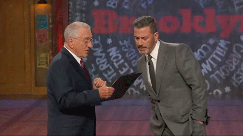 Robert De Niro joins Kimmel on stage posing as FCC Chair Brendan Carr