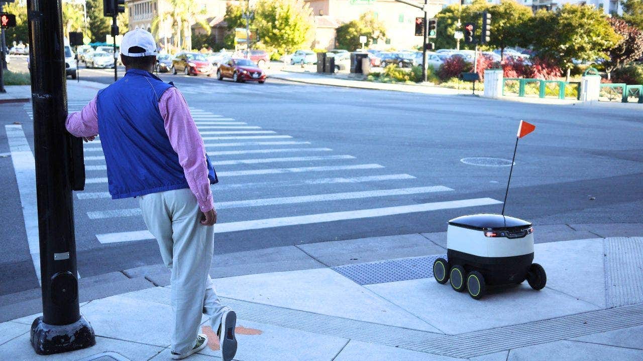 Pennsylvania law requires delivery robots to yield to pedestrians, yet protester still faced arrest