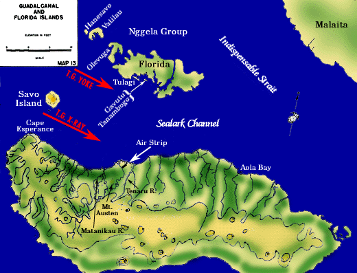 guadalcanal pacific map